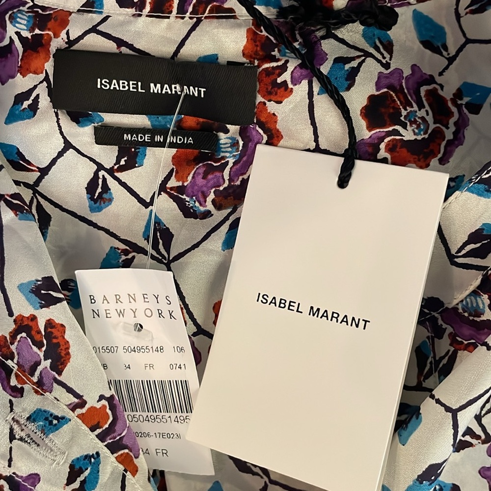 Isabel Marant silk Rusak vine print blouse Sz 34 - Picture 5 of 6